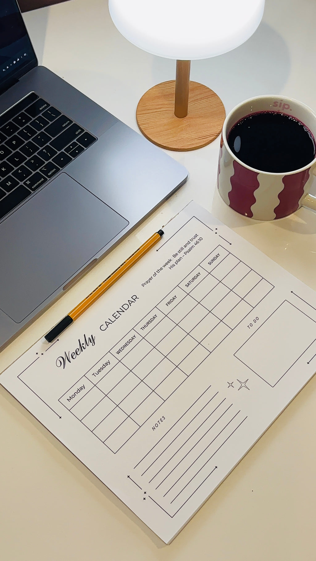 Weekly calendar